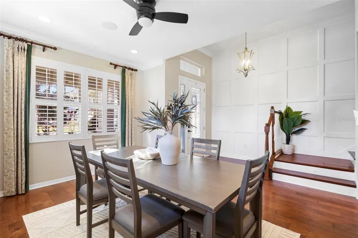 Plantation shutters on front windows