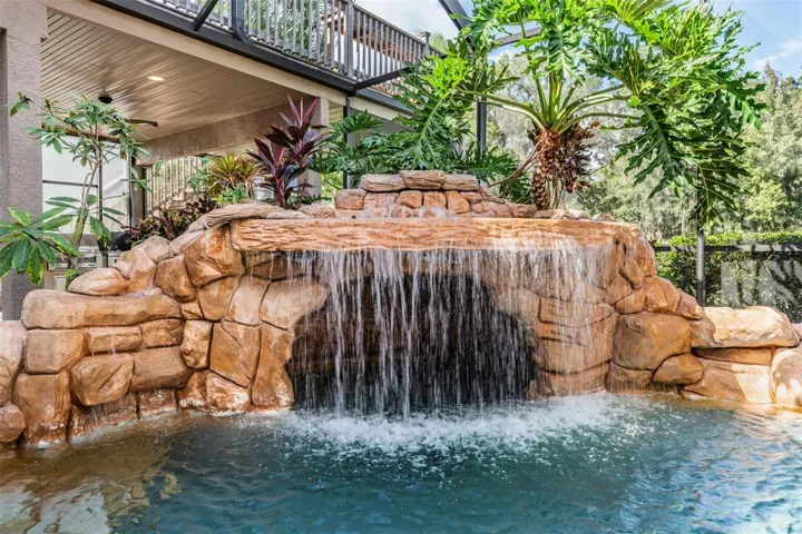 Spa with water fall groto