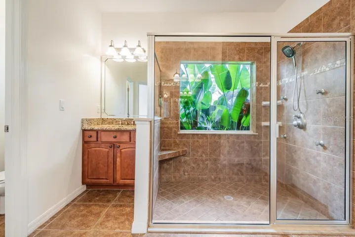 Shower with solarium window