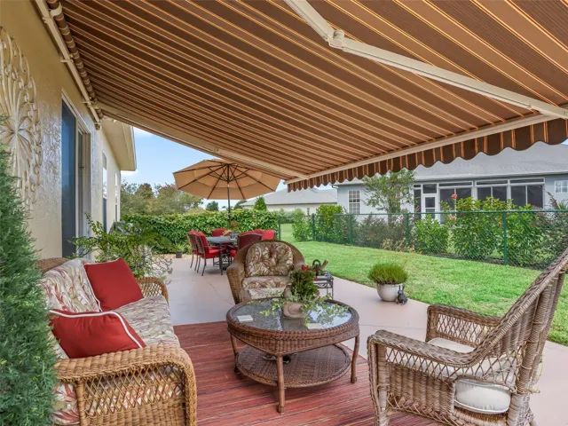 Beautiful area for relaxation with the fenced yard overlooking the walking trails