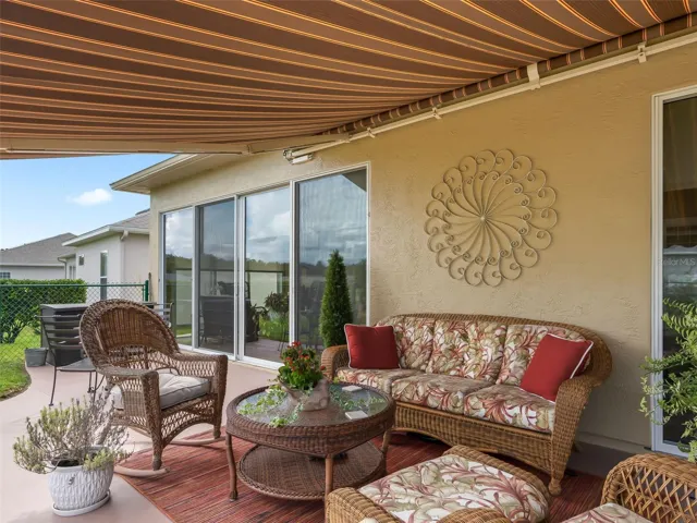 Awning covered pation