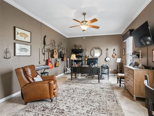 Living room used as an office