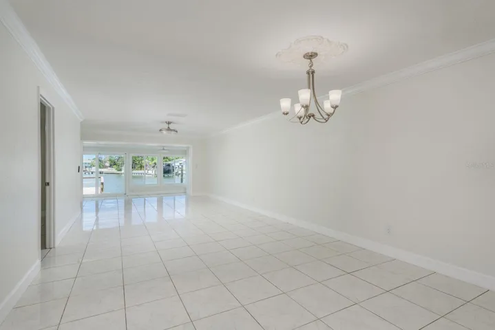 Open living room and dining area