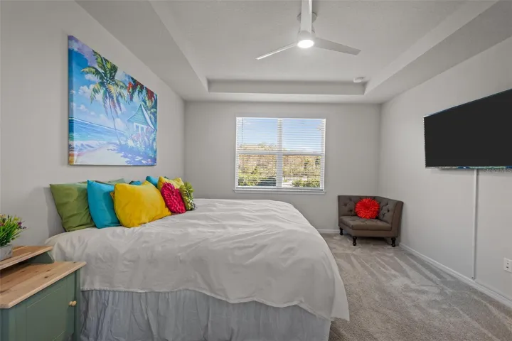 Primary BedroomFirst-floor primary suite with tray ceilings and a private retreat feel.