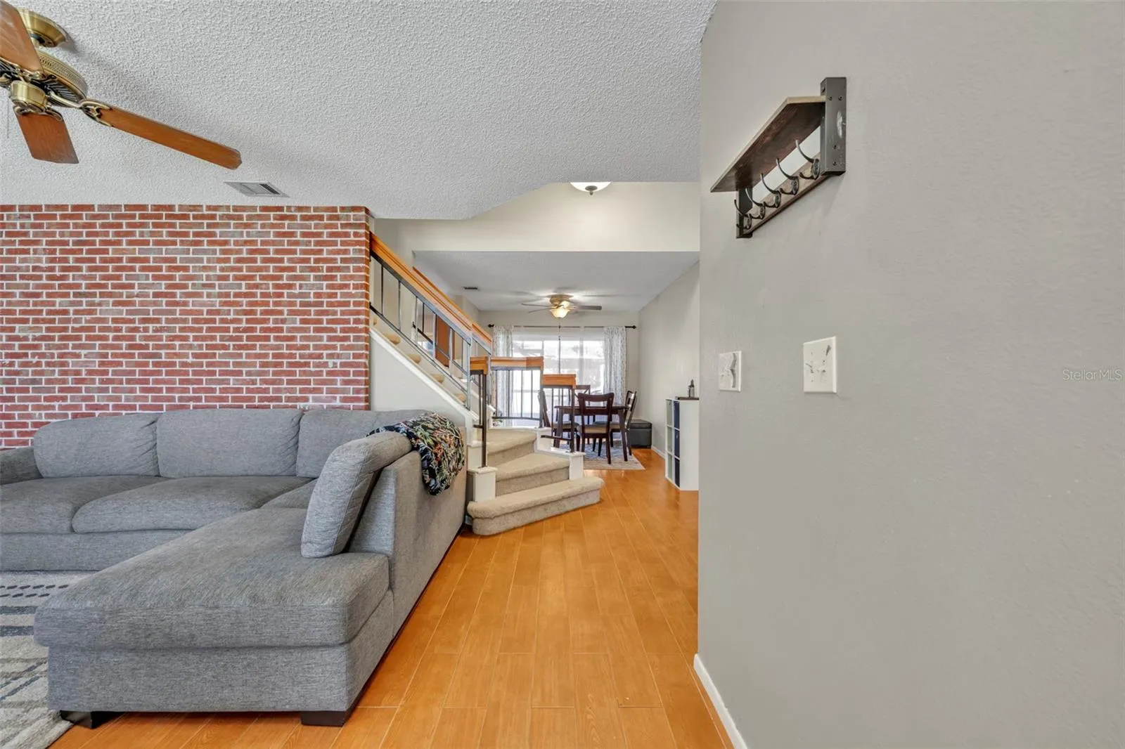 Entryway and living room flow nicely to the dining room and eat in kitchen.