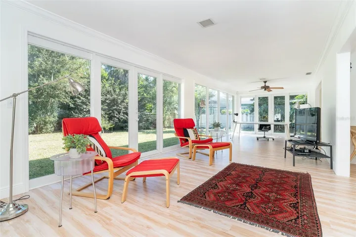 Sunroom bathed in natural light
