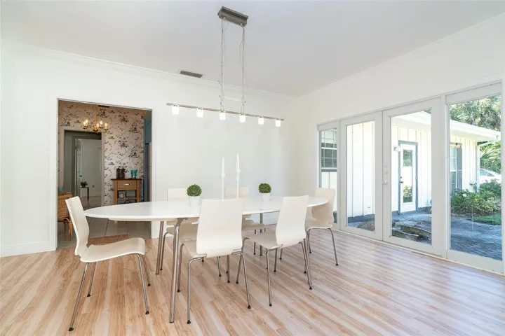 Double pocket doors to the kitchen