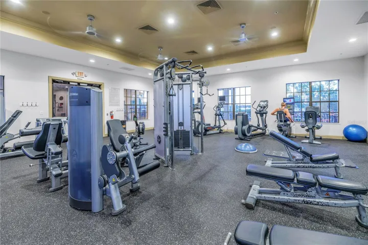 Exercise equipment at the club house gym