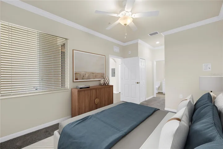 Virtual staged larged primary bedroom