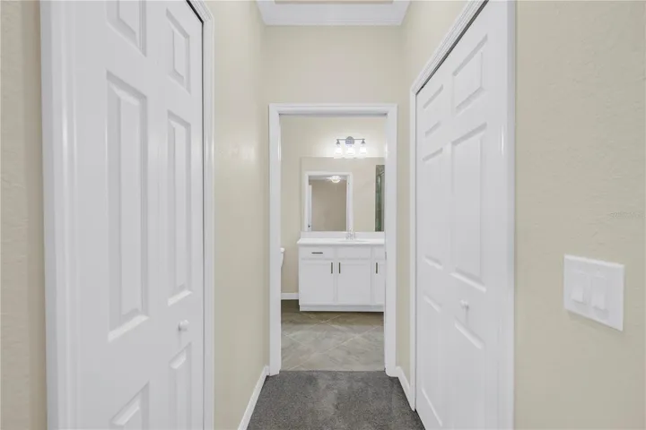 Dual closets in Primary bedroom