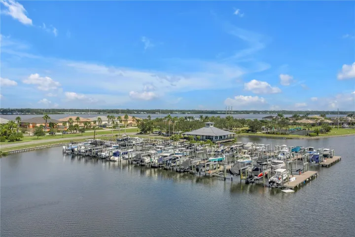 Marina with boat lifts