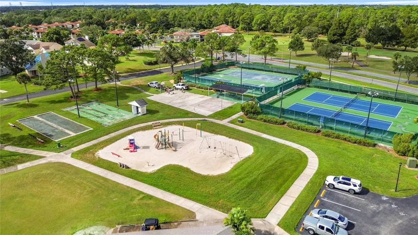 Courts and playground