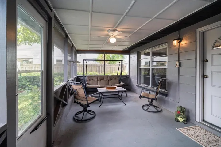 Backyard screened in porch
