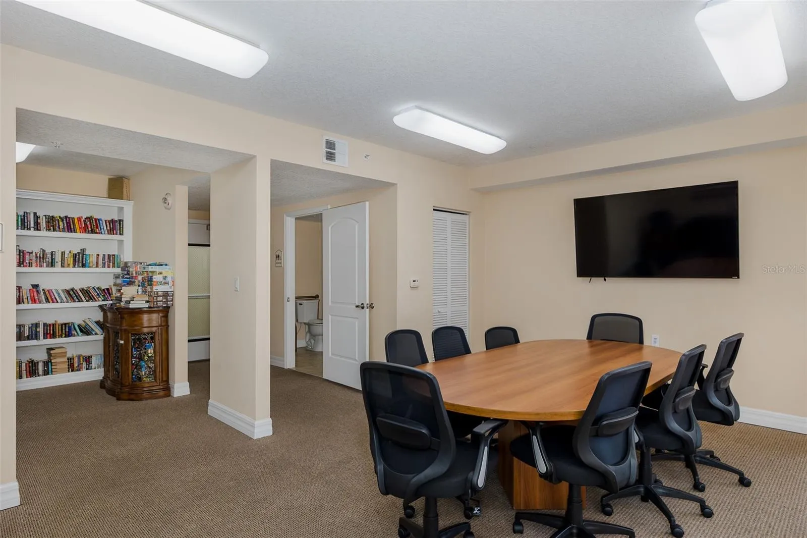 Conference table in business center