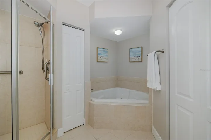 Separate shower and tub