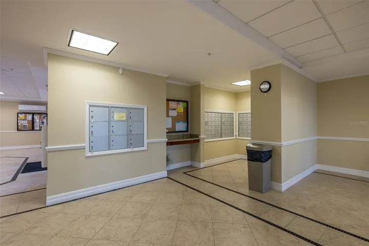Mail center in lobby