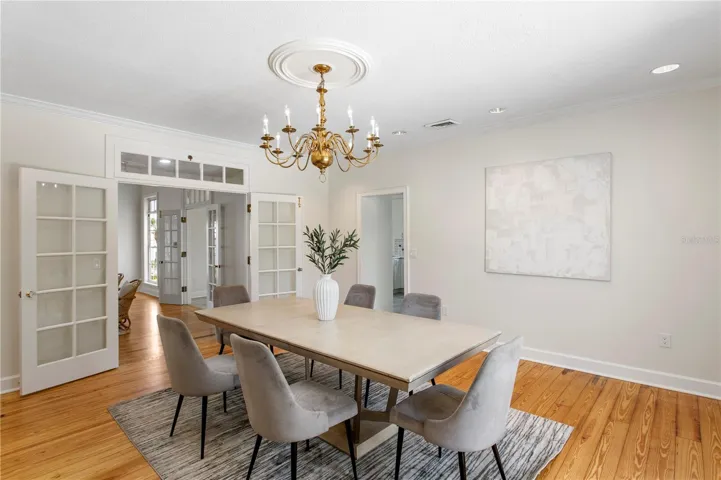 Dining room with French doors