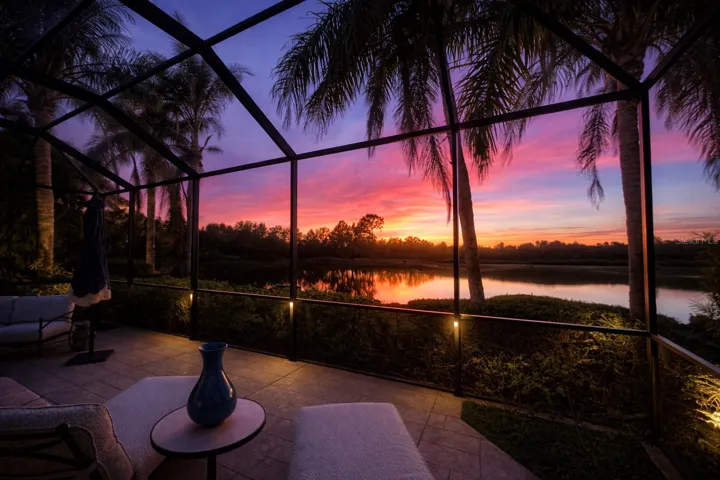 Breathtaking sunset views from the private screened terrace.