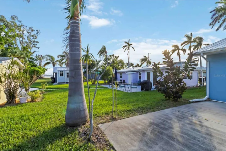 Rear patio with views of Bay.