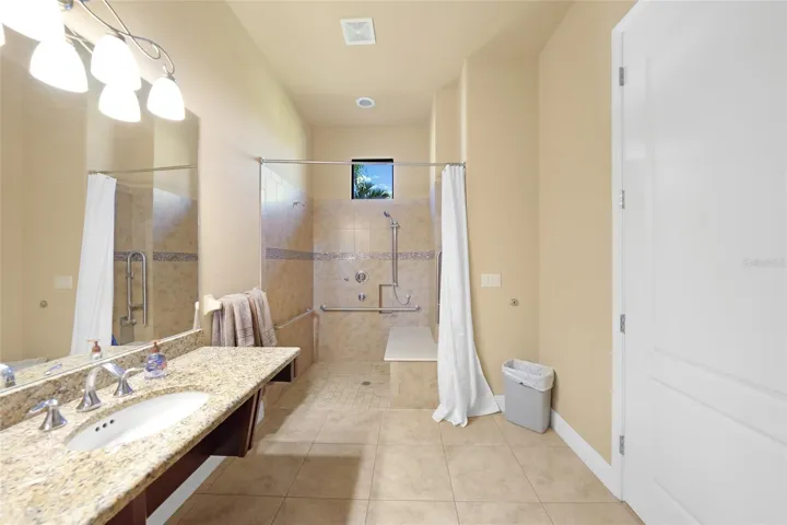 HUGE walk-in shower, handicap accessible.