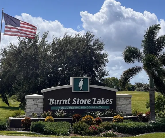 Entrance to community of Burnt Store Lakes.