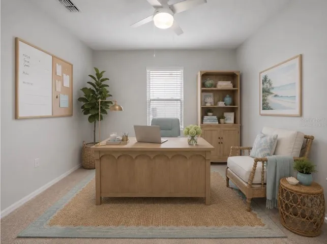 Virtually Staged guestroom 3/office