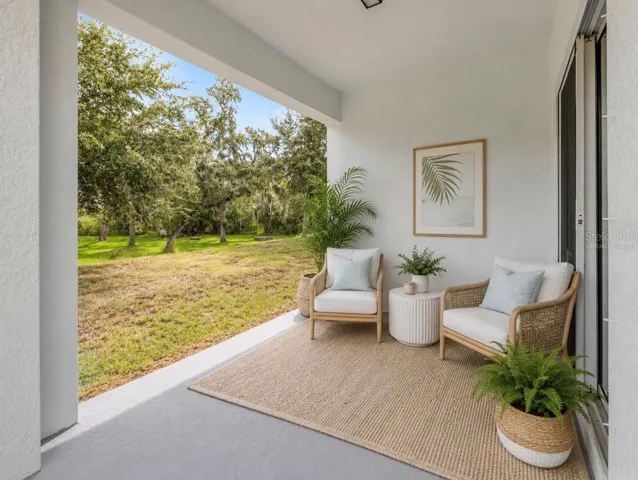 Virtually staged back porch