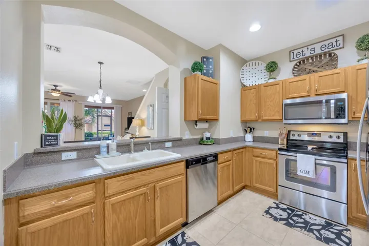 Kitchen View Looking into Dining/Living Area