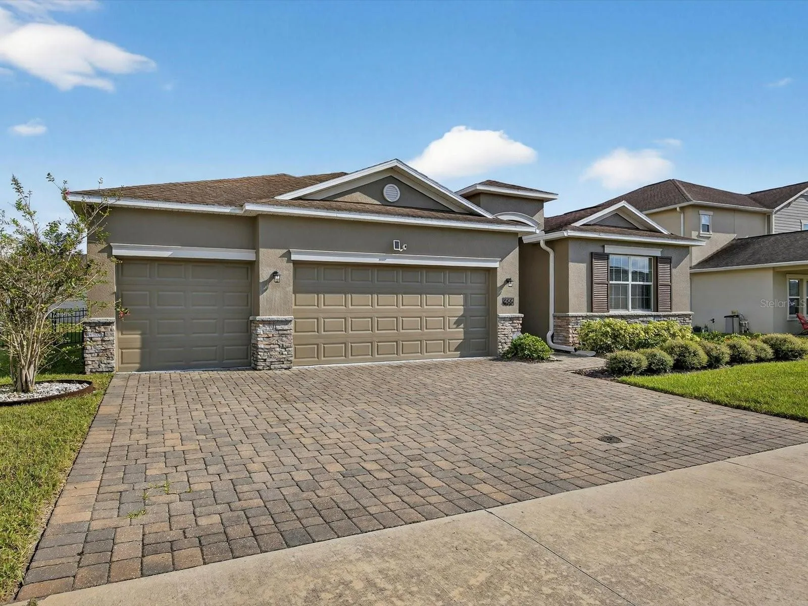 Large paver driveway