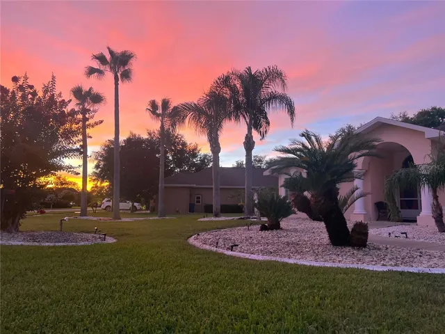 Front of home has lovely sunset views