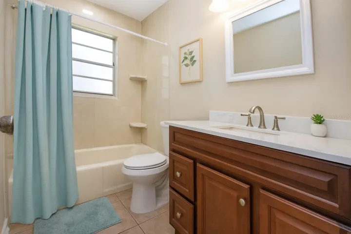 Staged guest bathroom