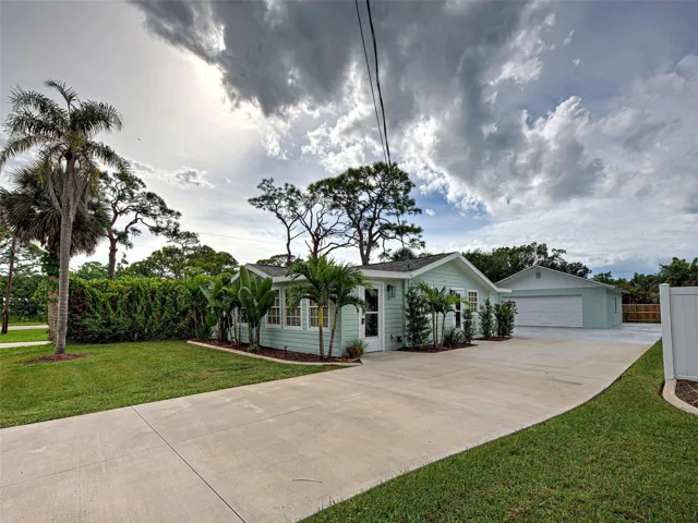 FRONT VIEW WITH DETACHED GARAGE!