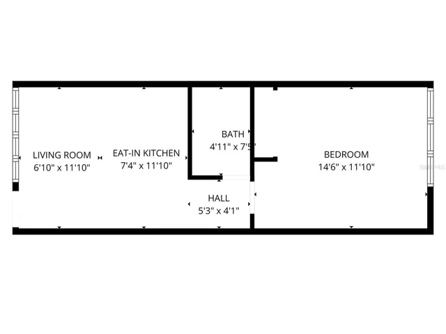 450 sq foot ( one bed and one bath )