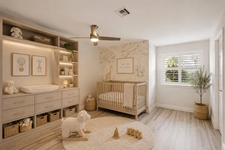Bonus room staged as Nursery