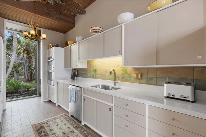 Remodeled Kitchen with view of front yard