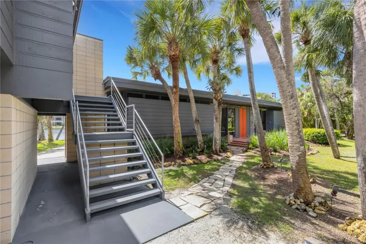 Front entry of house and Guest House.