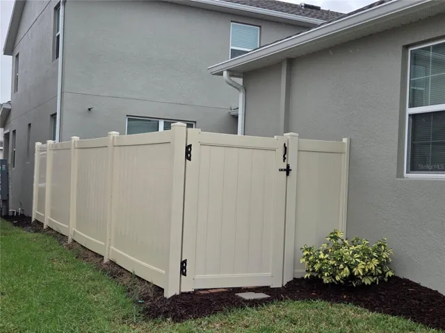 Fenced backyard