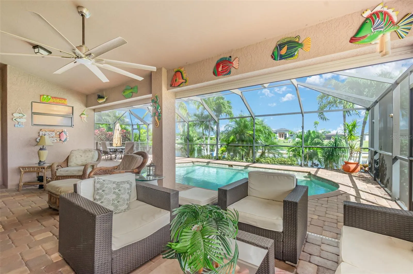 Covered Lanai overlooking pool area
