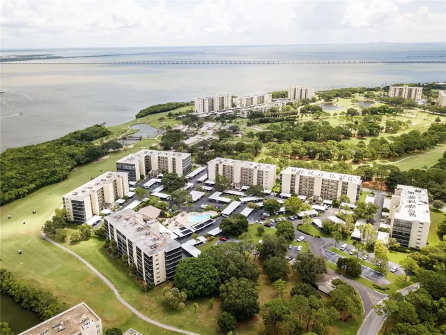 Aerial view of Cove Cay Community.