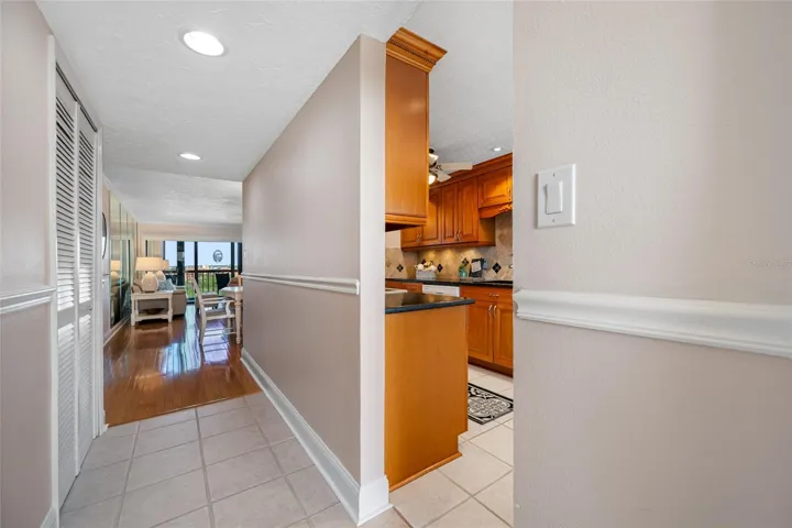 Kitchen located off foyer entry
