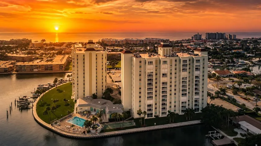 Three Palms Pointe aerial at sunset