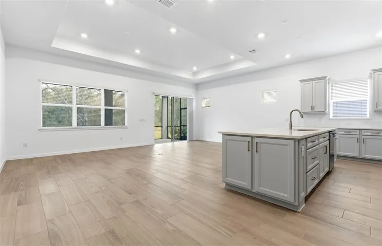 Open Kitchen to Gathering Room to Cafe