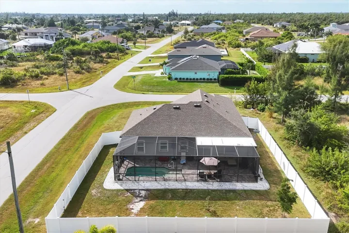 Rear of property is fenced for complete privacy