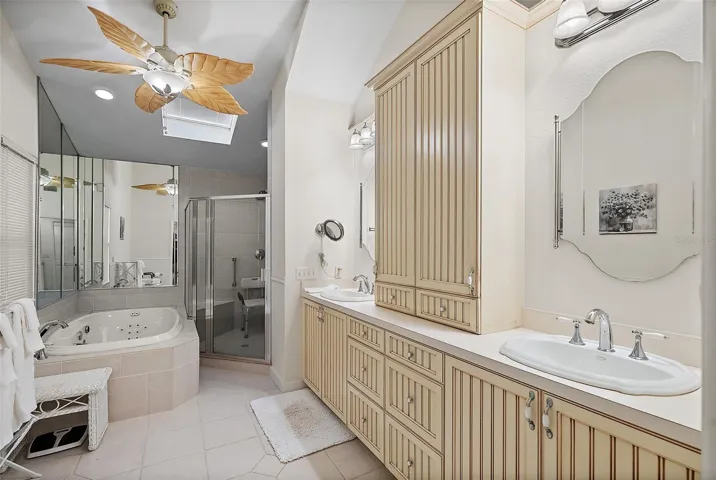 Primary bath has dual sinks