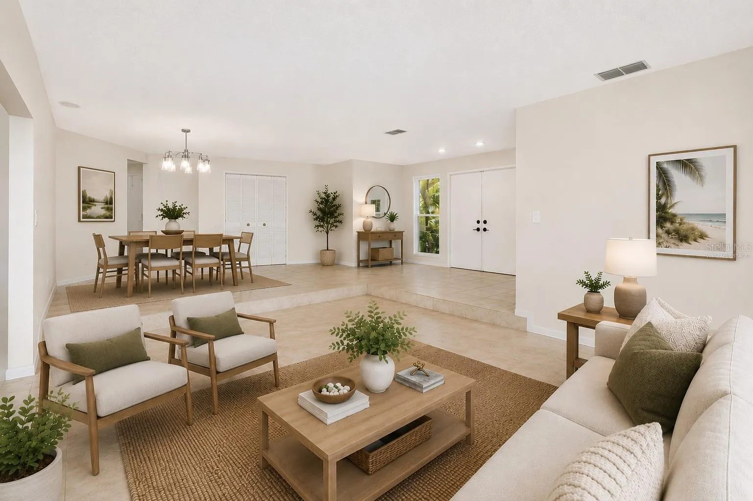 Virtually Staged - living and dining room