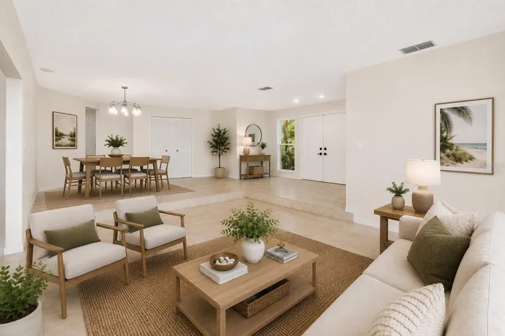Virtually Staged - living and dining room