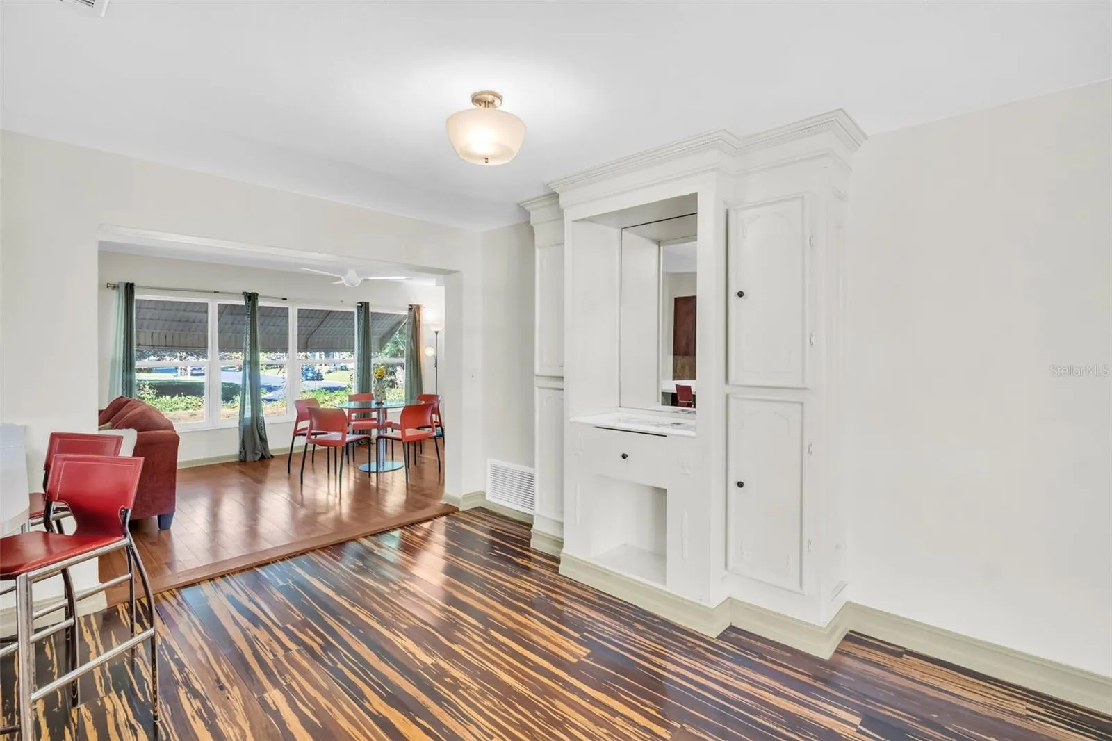 Dining area with built ins