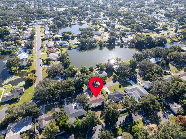 Arial with lake view from front porch