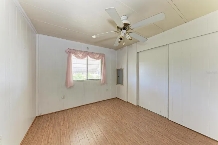 Guest bedroom ~ notice the new panel box by the window