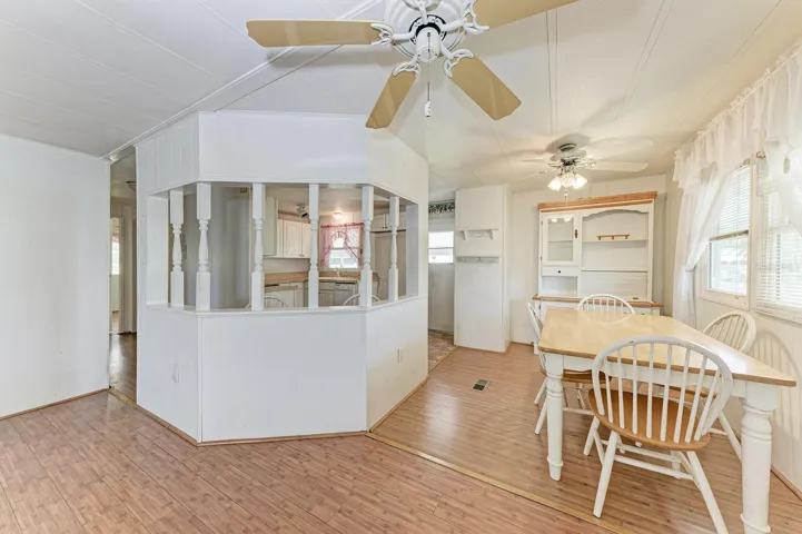 Dining area near the kitchen and the living room.